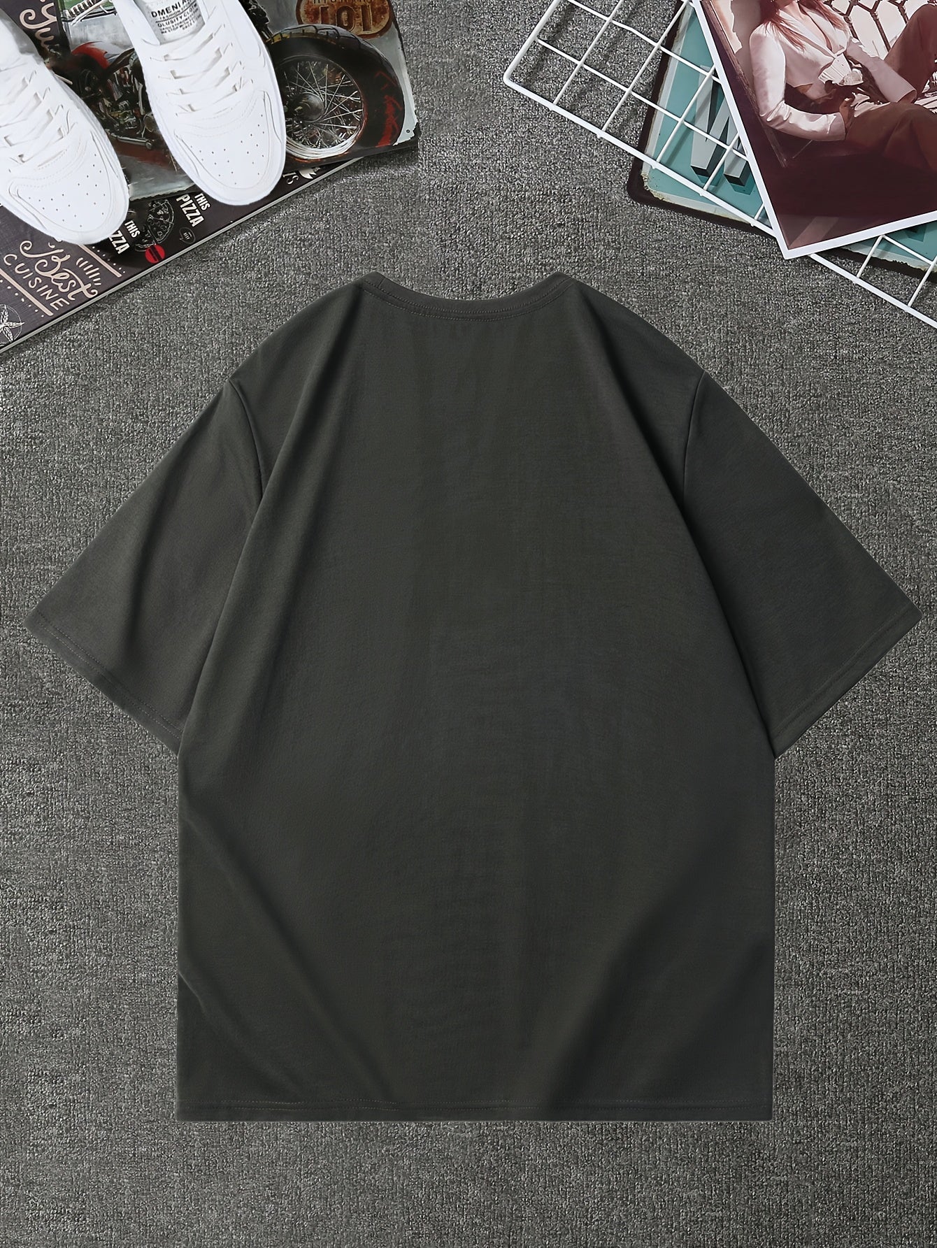 Men's Graphic Design Crew Neck T-shirt, Casual Comfy Tees T-shirts .