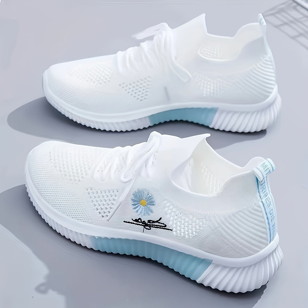 Women's Daisy Pattern Knitted Sneakers,