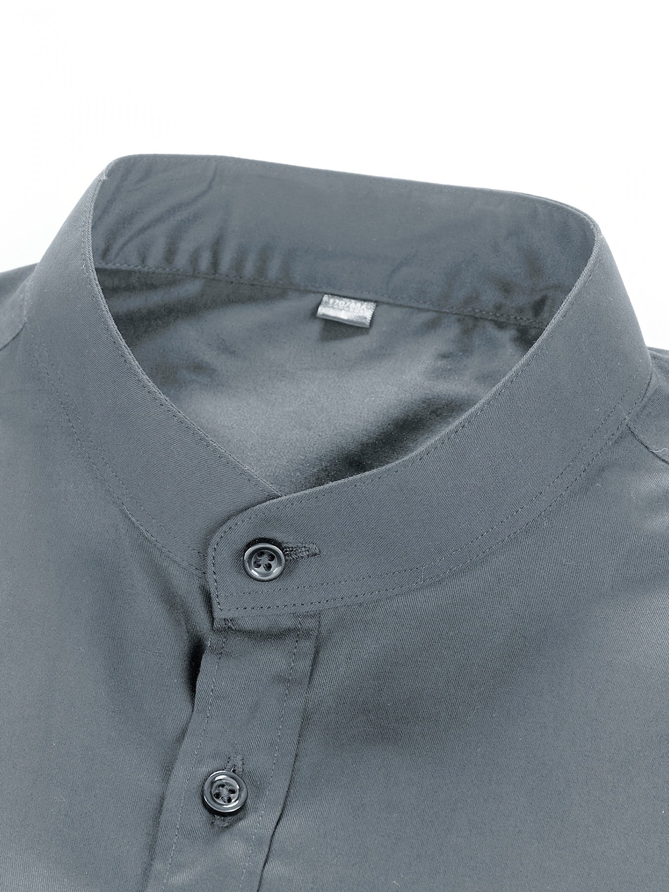 Men's Solid Color Mandarin Collar Design Dress Shirts,