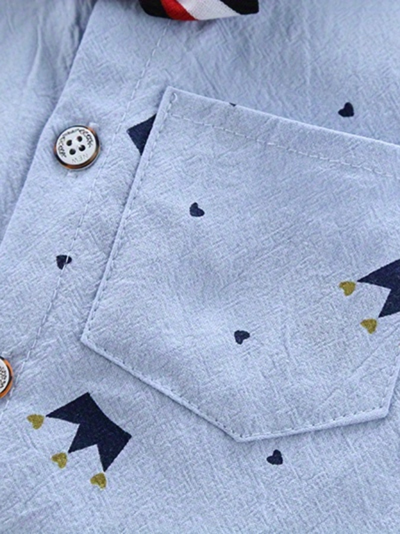 2pcs Boys Casual Gentleman Crown Graphic Print Short Sleeve.