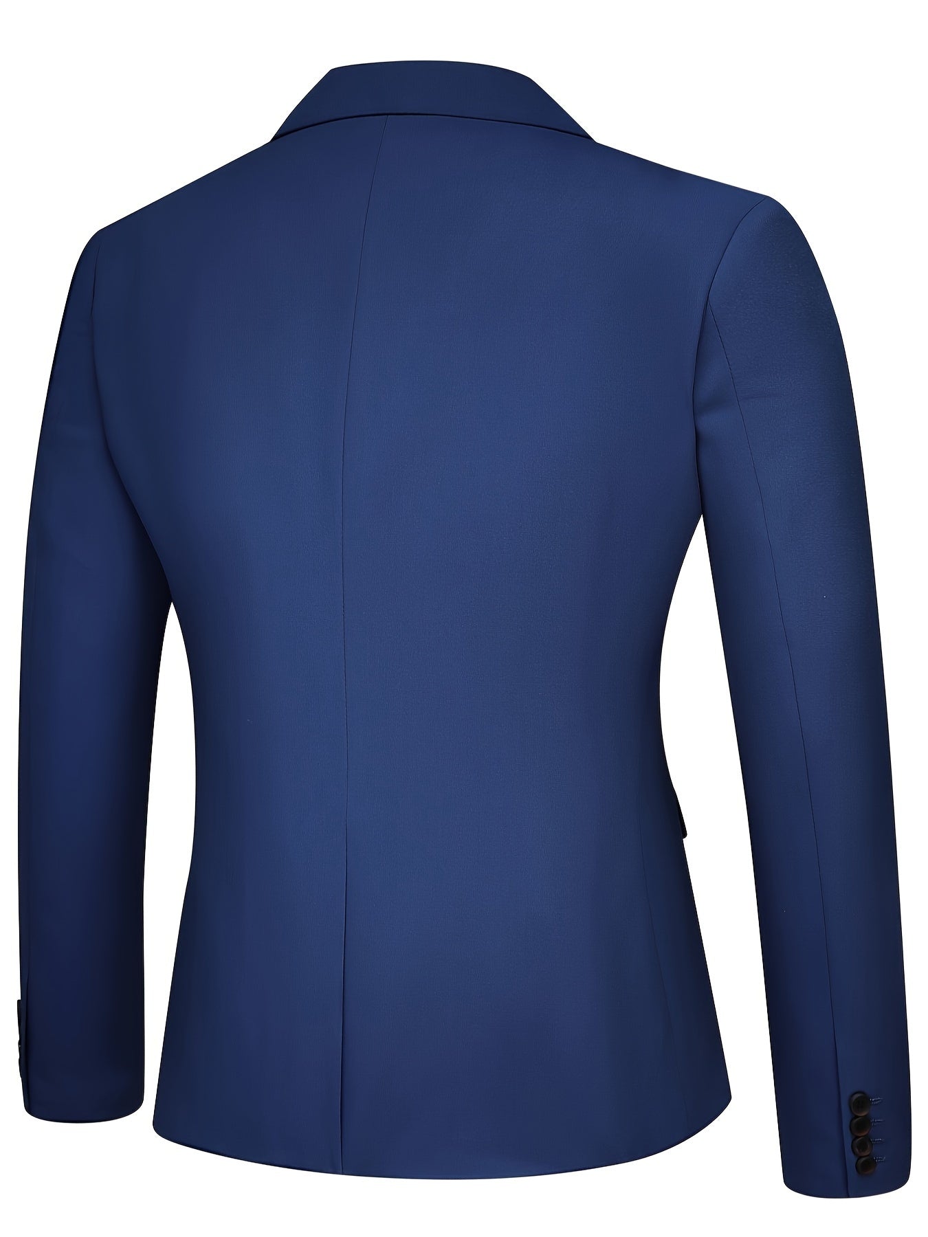 3-Piece Men's Solid Color Suit Set, Blazer Jacket + Vest + Pants,