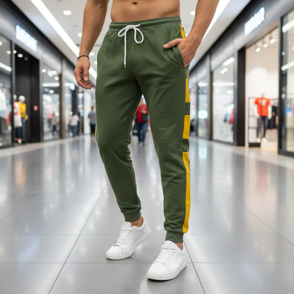 MH Men’s Urban Side-Stripe Joggers – Slim Fit Contrast Panel Sweatpants | 5 Colors | Sizes (S-XXL)