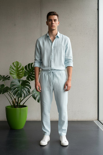 Men’s Premium Linen Co-ord Set | Matching Shirt & Trouser | Casual Summer Suit | 5 Colors | M–XXL | MH
