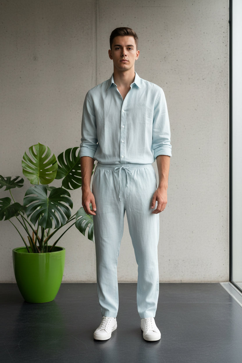 Men’s Premium Linen Co-ord Set | Matching Shirt & Trouser | Casual Summer Suit | 5 Colors | M–XXL | MH