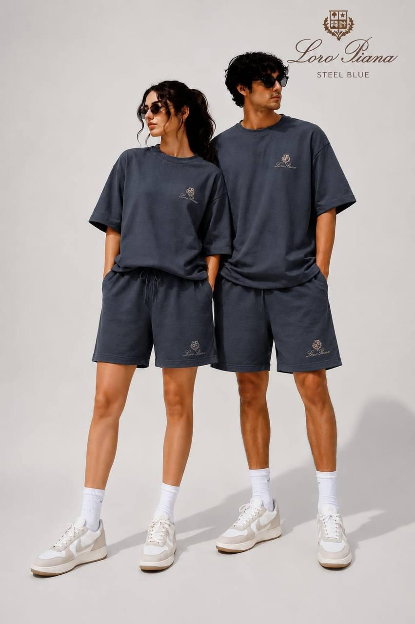Premium Oversized T-Shirt & Shorts Co-ord Set | Casual Streetwear | Embroidered Logo | 6 Colors | M–XXL | MH