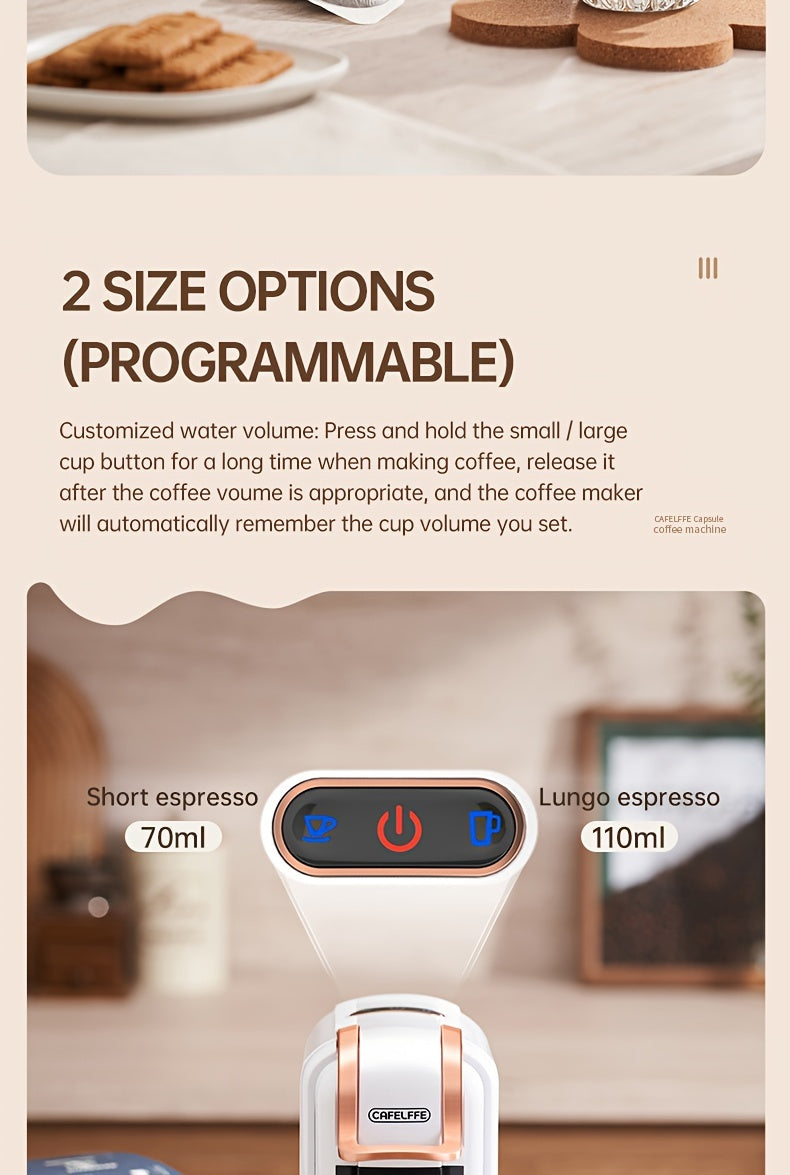1pc Coffee Maker For Single Pods CAFELFFE 4 In 1 Coffee Machine Hot/Cold Dolce Gusto Milk Nespresso Capsule ESE Pod Ground Coffee Cafeteria 19Bar Teacher's Day Halloween Christmas Wedding Birthday Valentines Day Gift Coffee T
