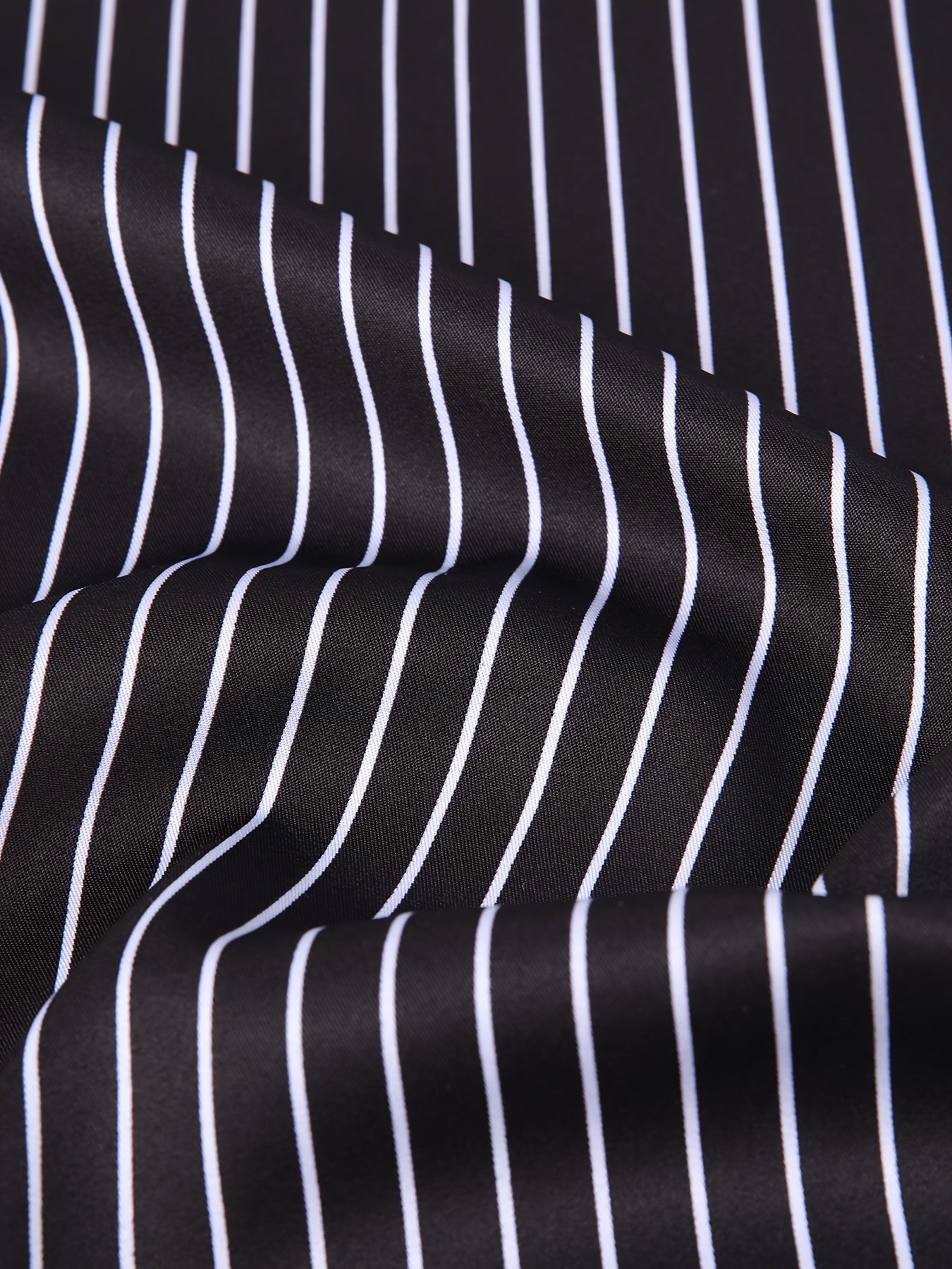 Men's Striped Lapel Collar Design Dress Shirts,