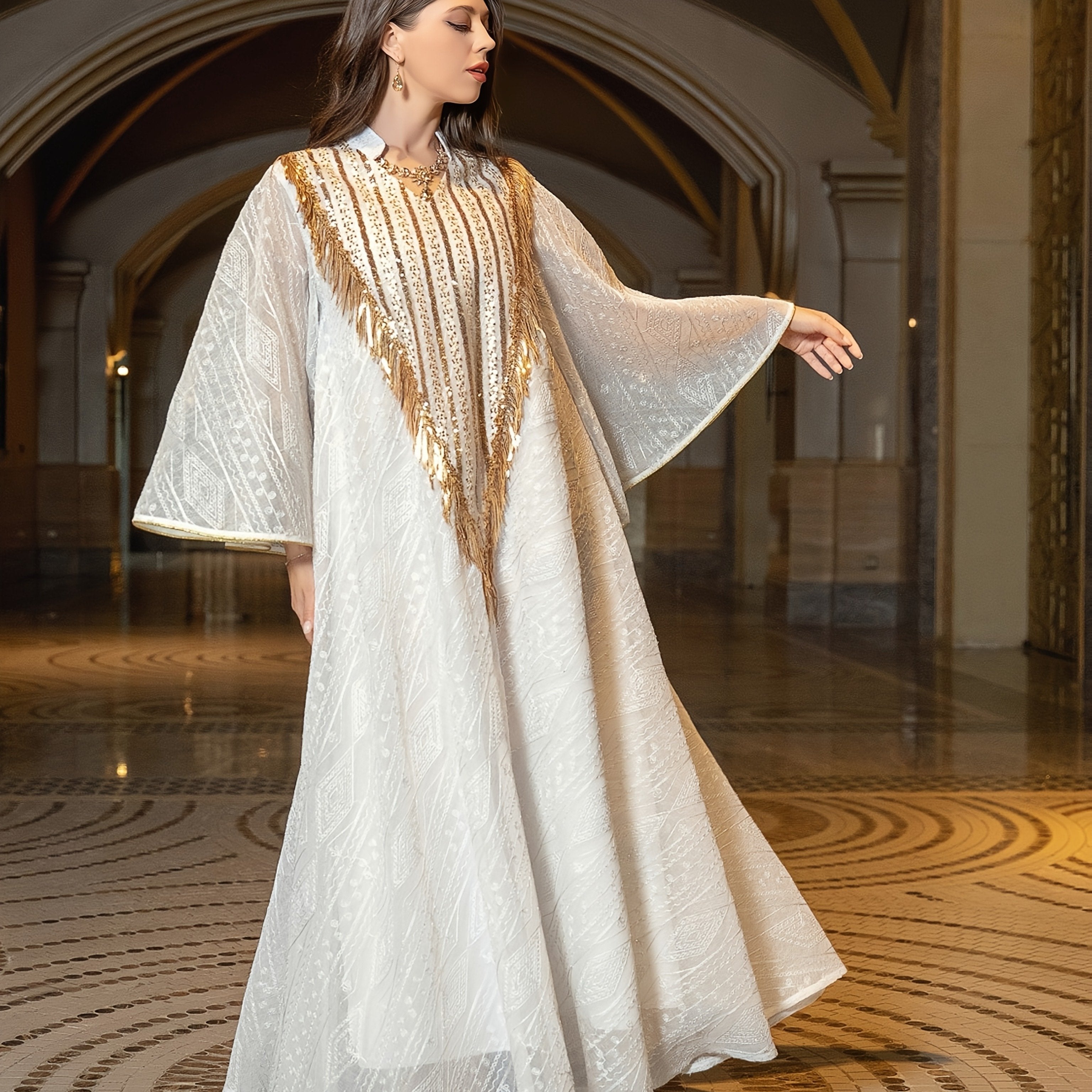 1pc Muslim Evening Dress, Arabic Dubai ./MH