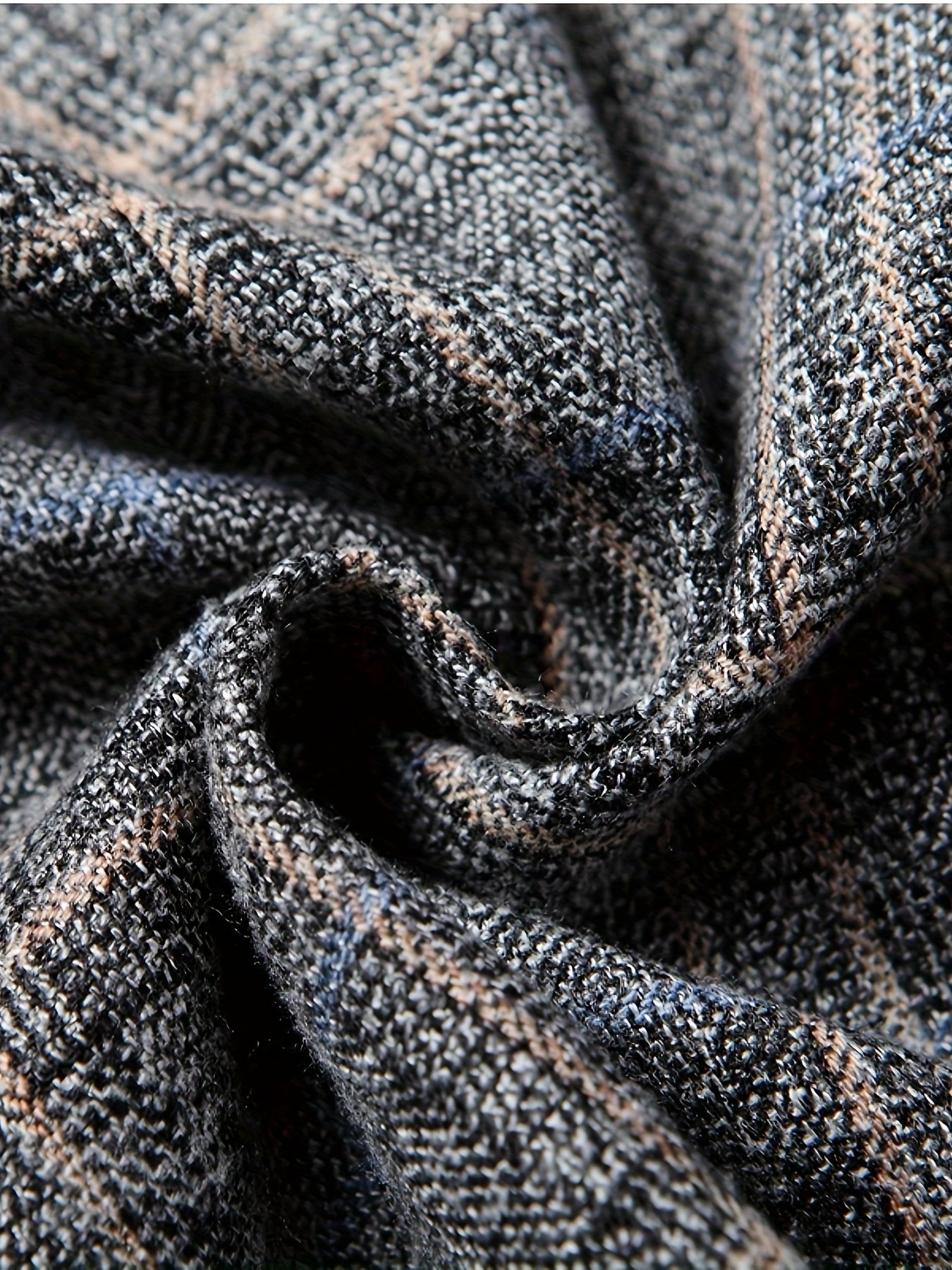 Men'S Checked Pattern Blazer with Pockets - Formal Two-Button Lapel,