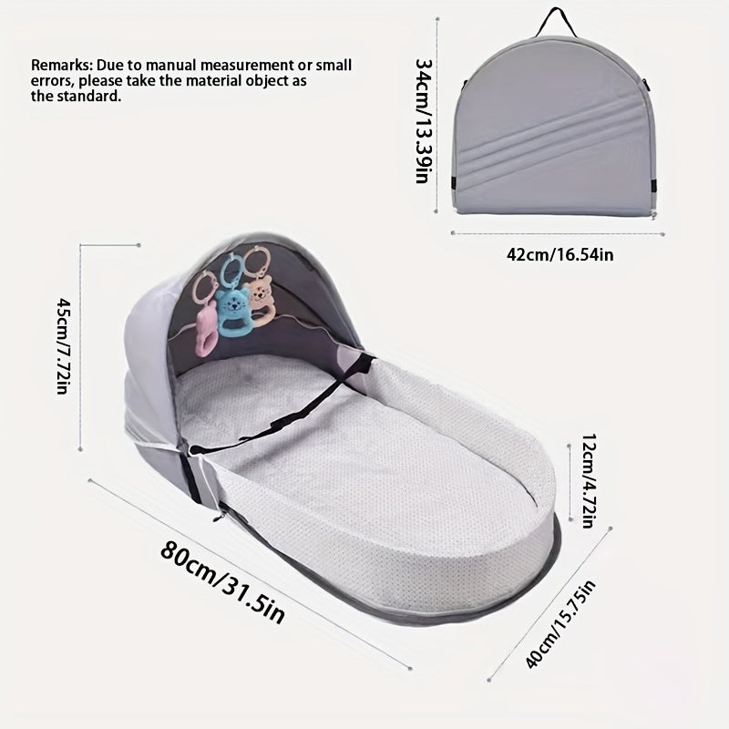 Baby Portable Crib Lounge Chair, Baby Travel Cot, Indoor And Outdoor Foldable Carry Cot, For 0-18 Months Baby, Christmas, Halloween, Thanksgiving Day Gift Easter Gift
