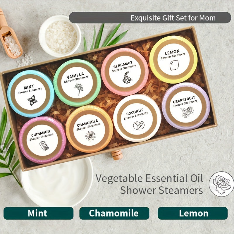 Shower Steamers - 8 Pack Shower Bombs Gifts For Her With Essential Oil For Home SPA, Self-Care & Relaxation Valentine's Birthday Day Gifts For Men & Women Who Have Everything, For Halloween Gift, For Christmas Gift