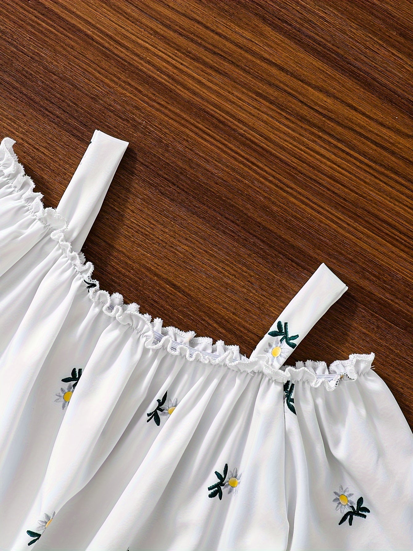 Elegant Girls Floral Ruffle Sleeve Cold Shoulder Top,