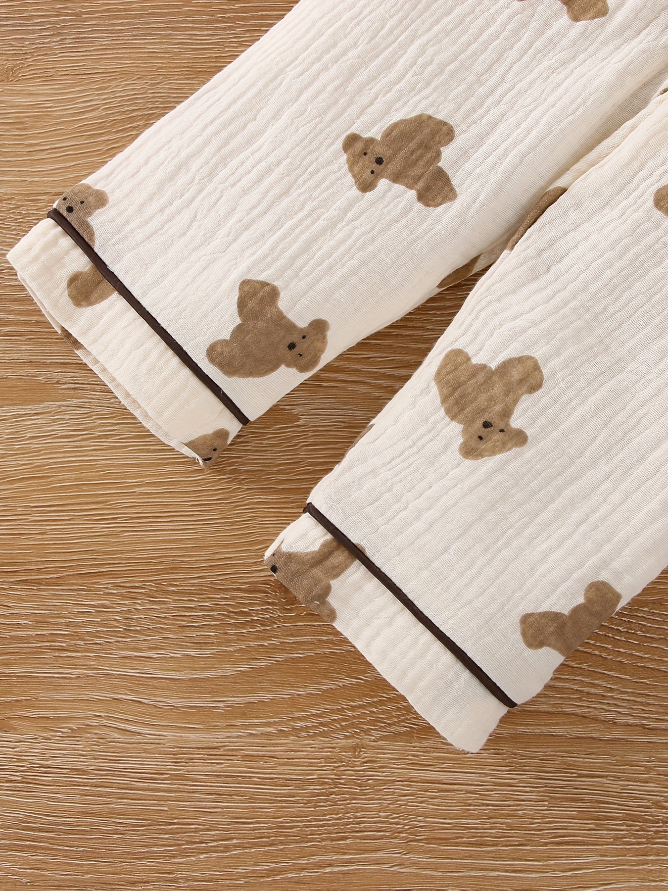 Kid's 2pcs Muslin Pajamas, Long Sleeve Button,