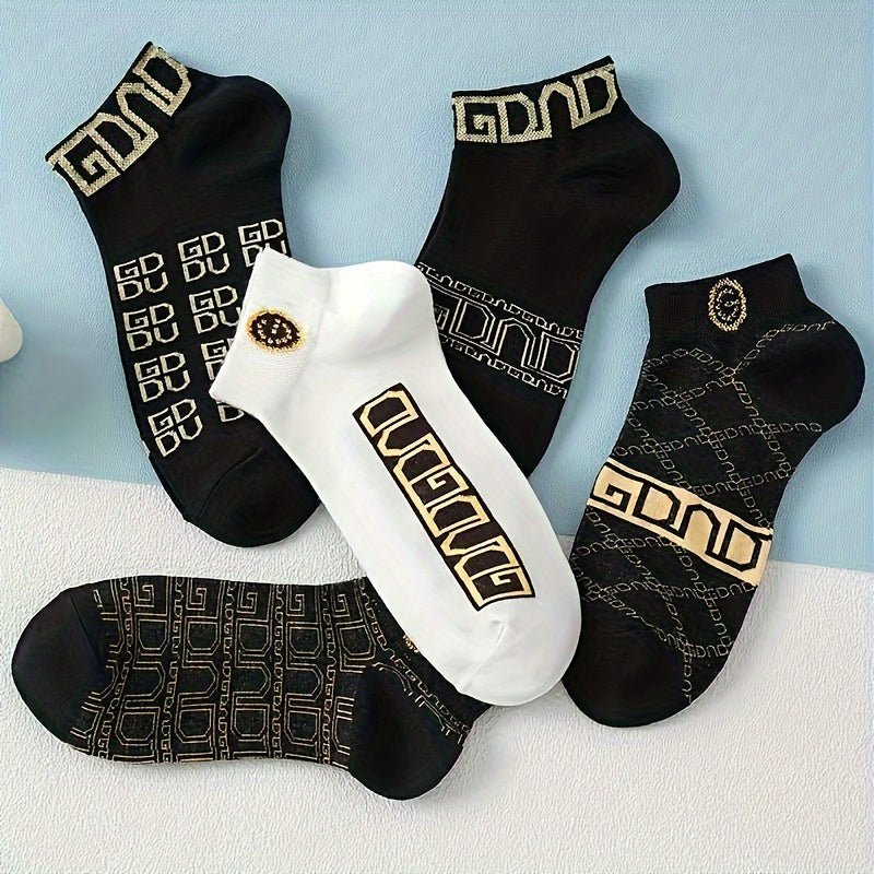 5 Pairs Unisex Letter Graphic Socks, Women's. /MH