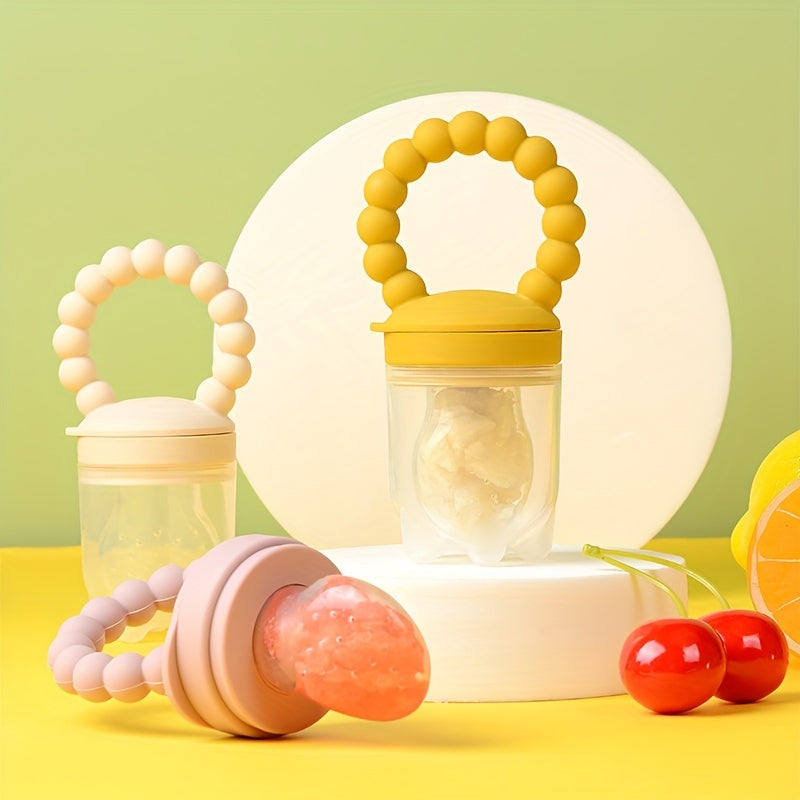 3pcs Children's Silicone Fruit & Vegetable Feeder With Handle - Perfect Food Supplement Pacifier, Christmas, Halloween, Thanksgiving Day Gift