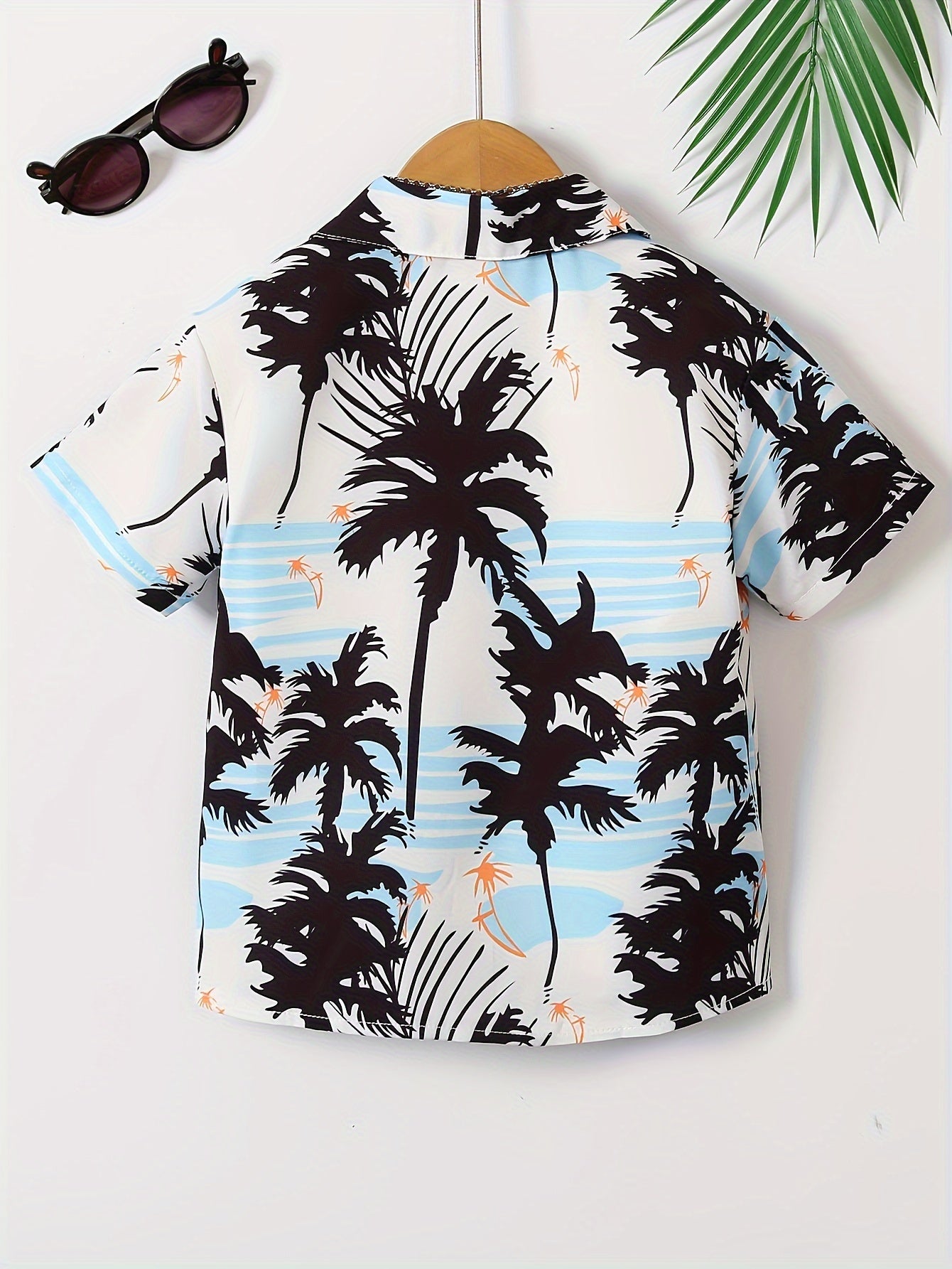 Boy's Hawaiian T-shirt Vacation Kids Round Neck .