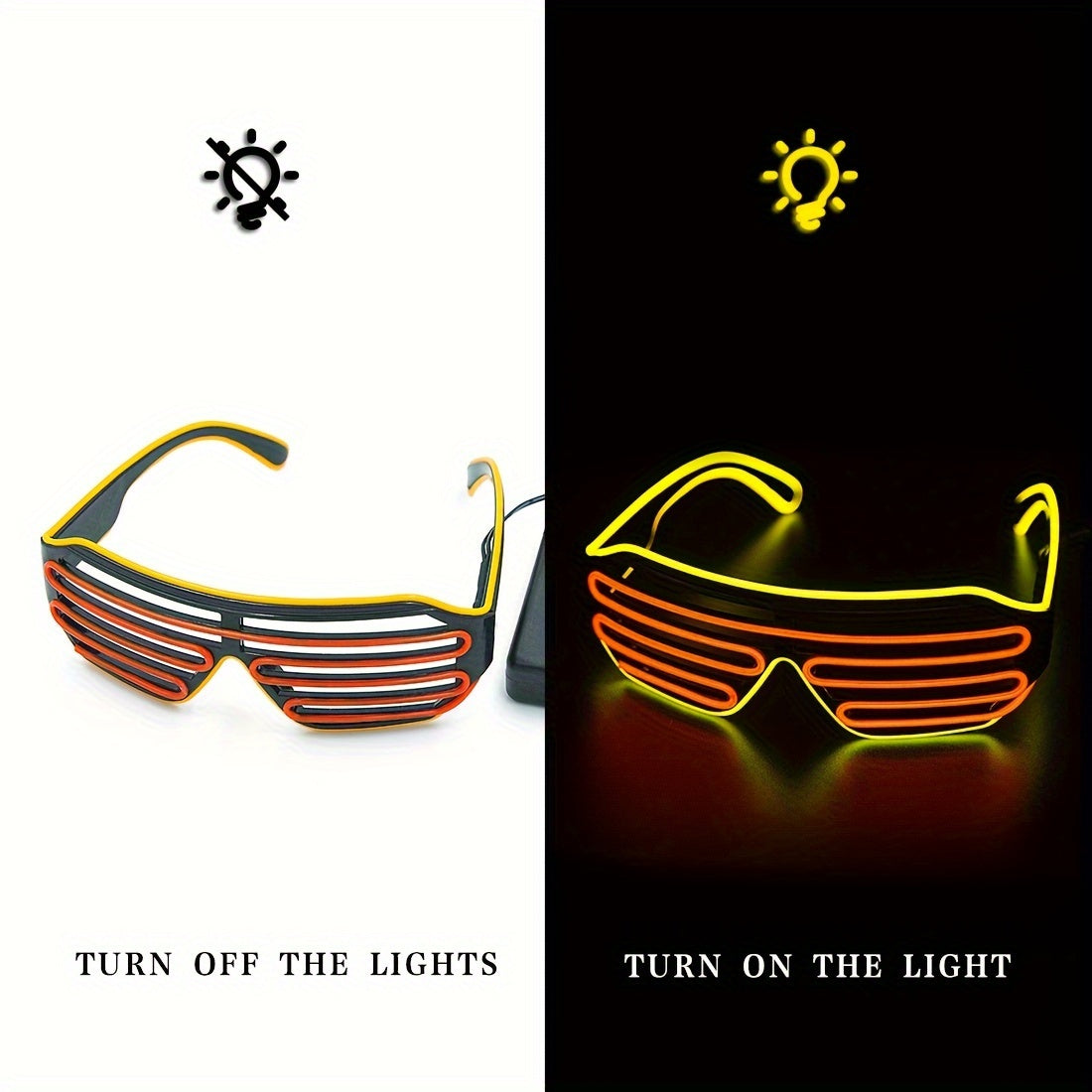 EL Luminous Glasses, Blinds LED Glasses, Bar Party Luminous Props, LED Flashing Glasses Easter gift Easter Gift Halloween Gift