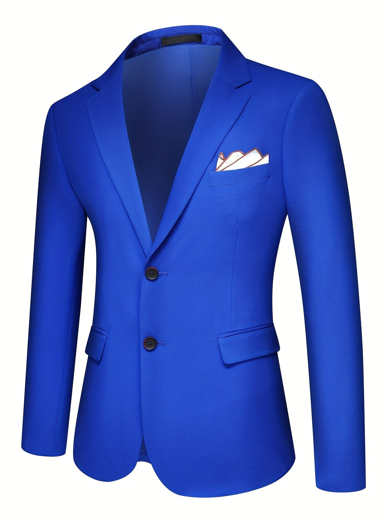 3-Piece Men's Solid Color Suit Set, Blazer Jacket + Vest + Pants,