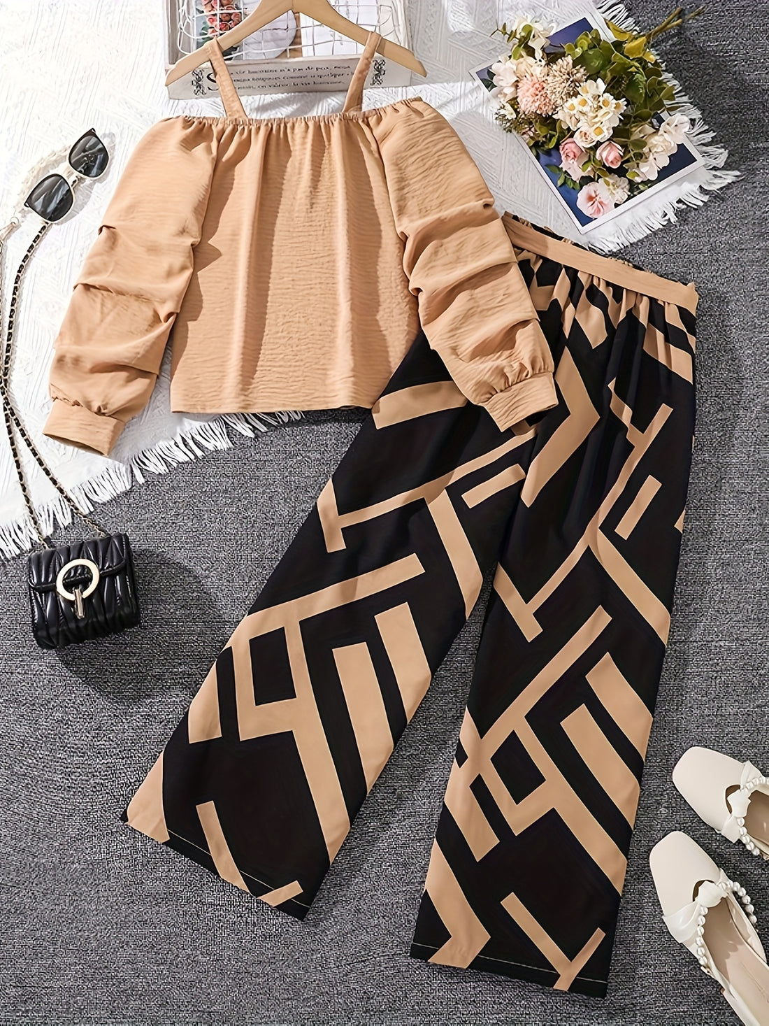 2pcs Set of Kids Clothing, New Spring And Autumn Two-Piece Set for Girls,