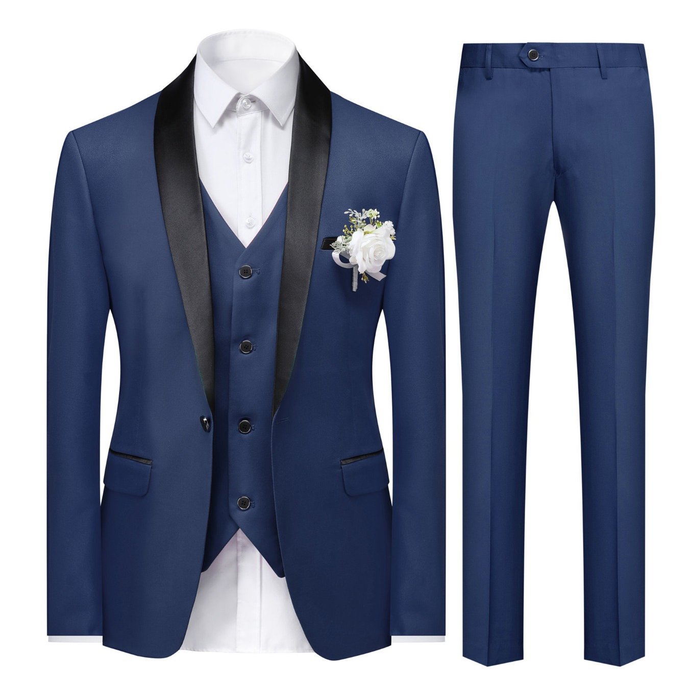 3-Piece Men's Suit Set - Single-Breasted Blazer.
