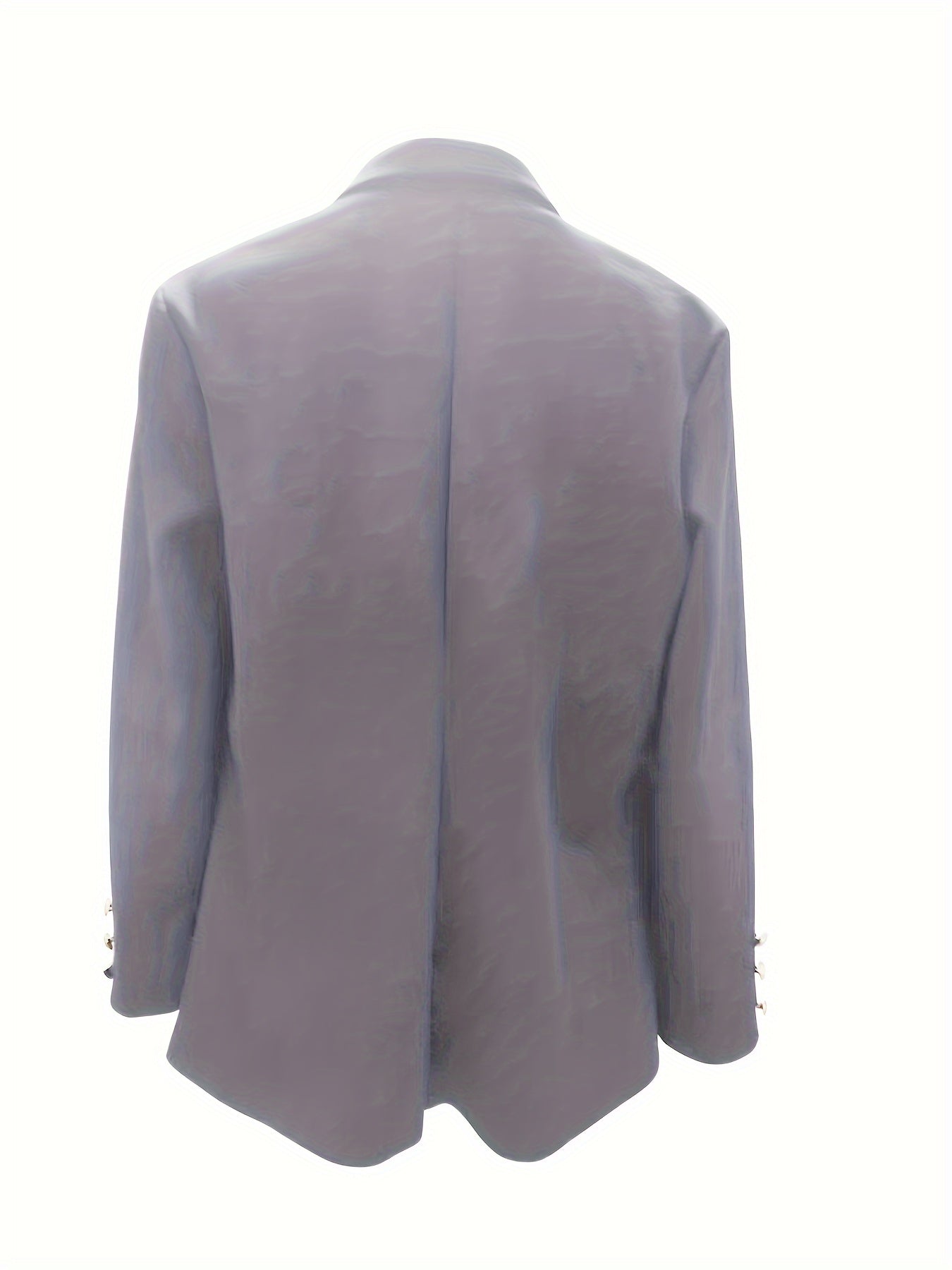 Solid Open Front Lapel Blazer, Elegant Button Decor Long Sleeve Blazer.