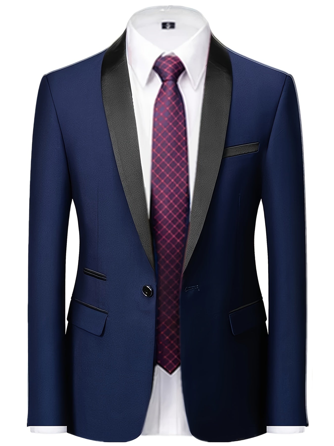3pcs Classic Dress Suit Set For Men, Shawl Lapel Collar Buttoned Blazer,