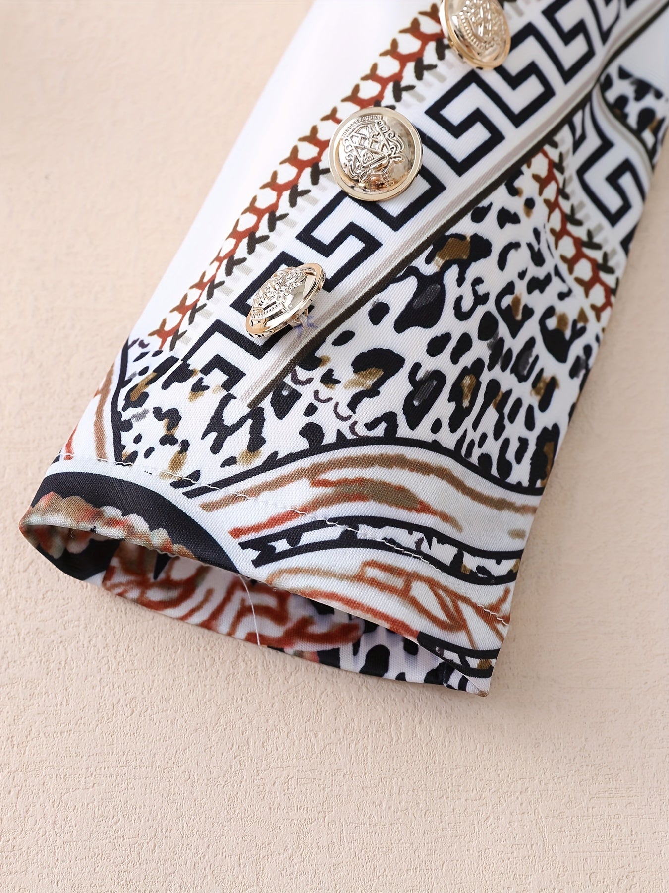 Leopard Print Lapel Blazer, Casual Open Front Long Sleeve.