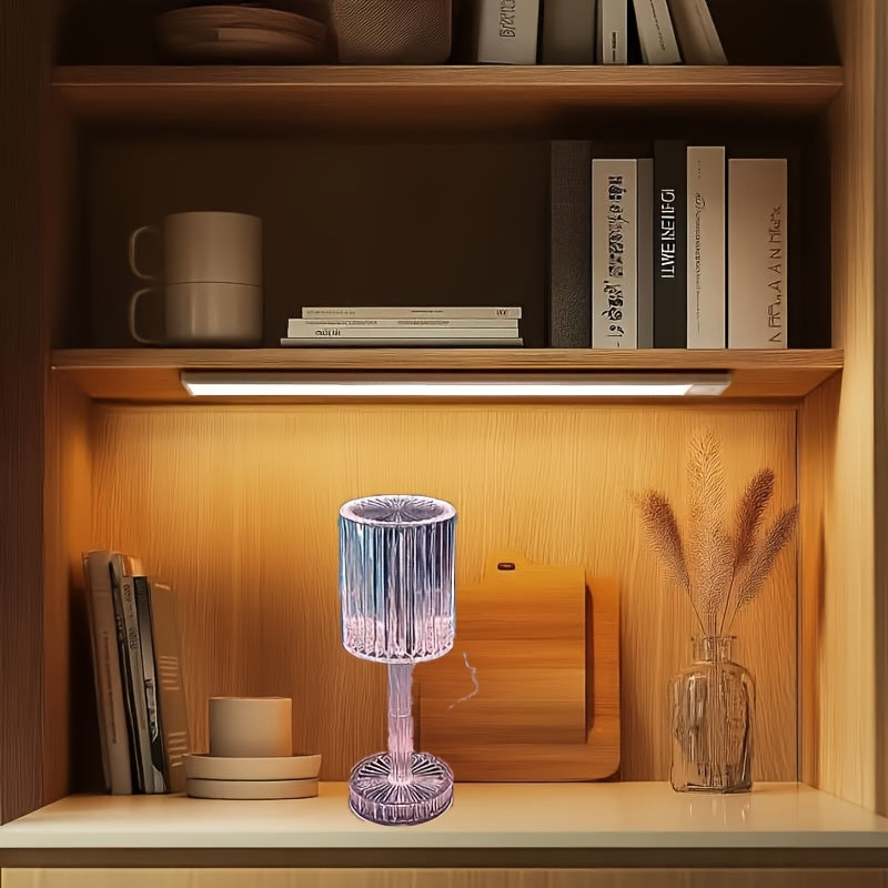 Elegant Crystal Touch Control Bedside Lamp - Adjustable LED Light .