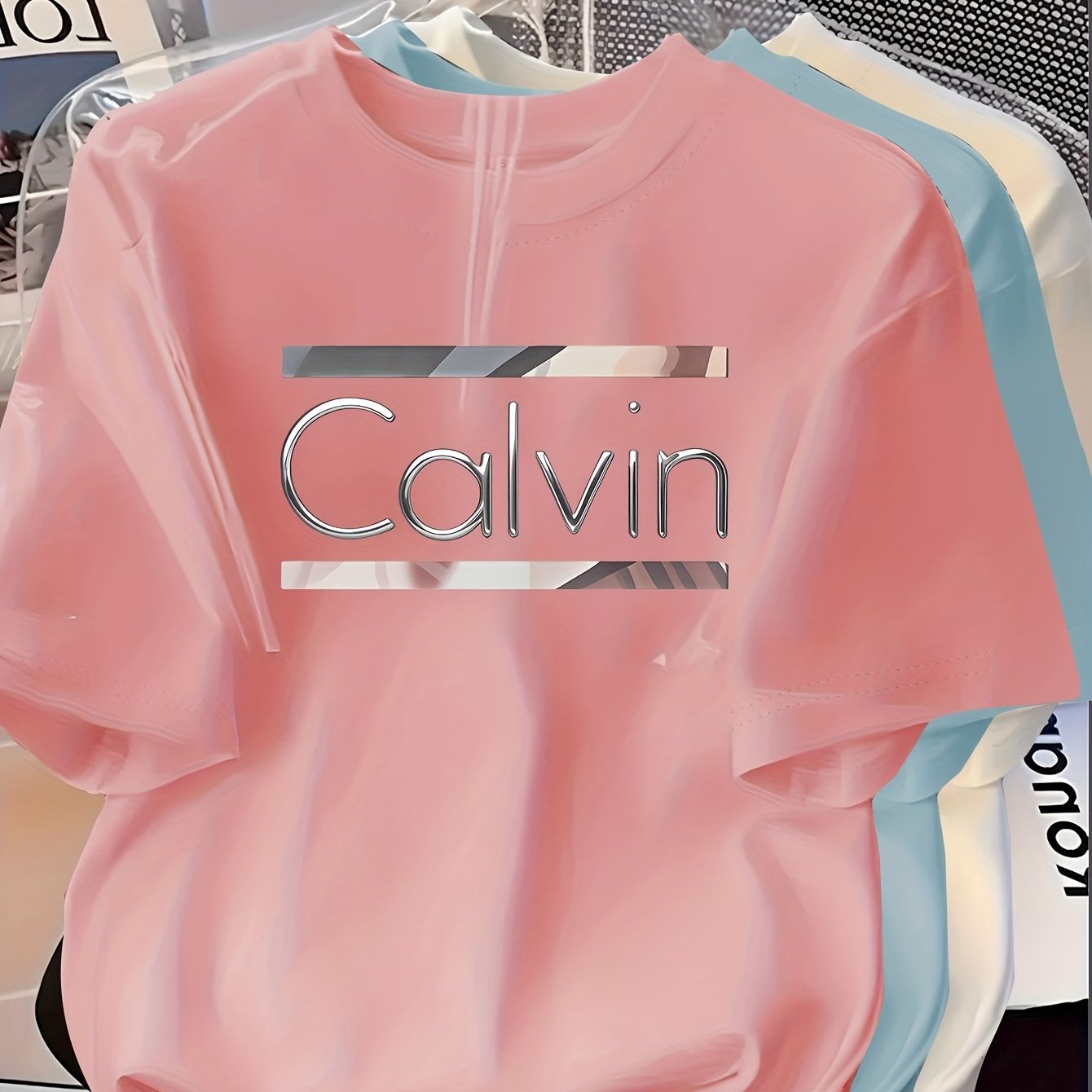Women's Three-Piece Set Creative Letter Print Short-Sleeve T-Shirt, /MH