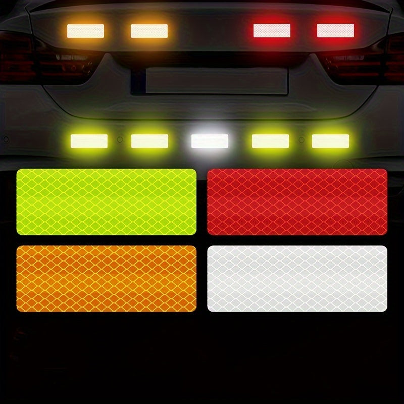 10pcs Car Night Safety Warning Multifunctional Reflective Stickers