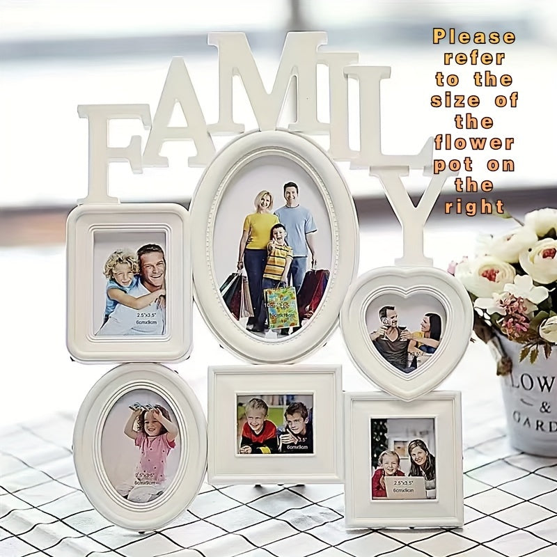 Family Photo Frame Wall Hanging 6 Multi-Sized Pictures Holder Display Home Decor Gift, Halloween, Thanksgiving And Christmas Gift