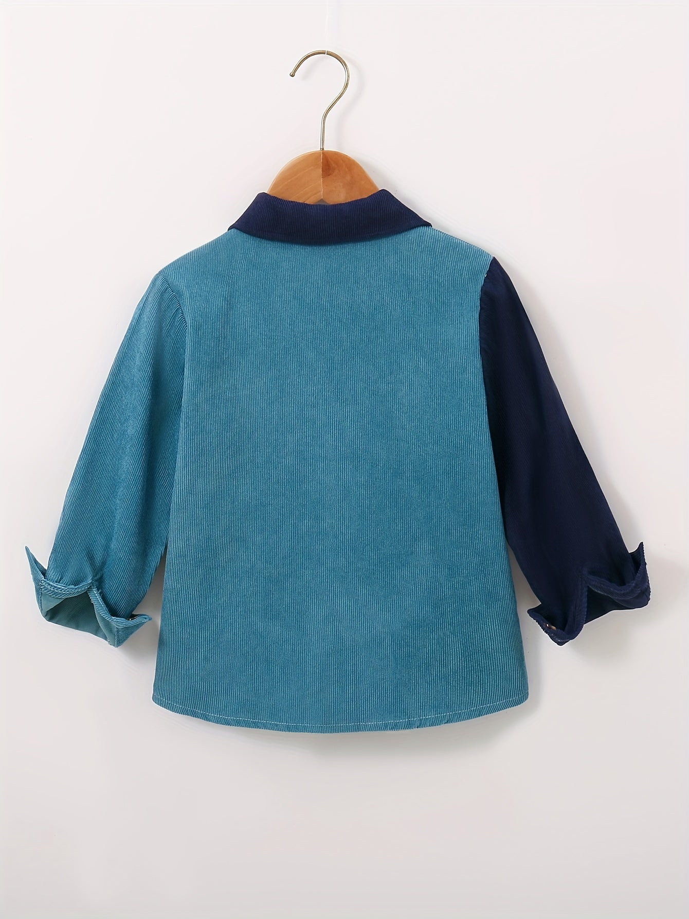 Toddler Boys Long Sleeve Color Block Shirt Top Kids Clothes For Spring Autumn.