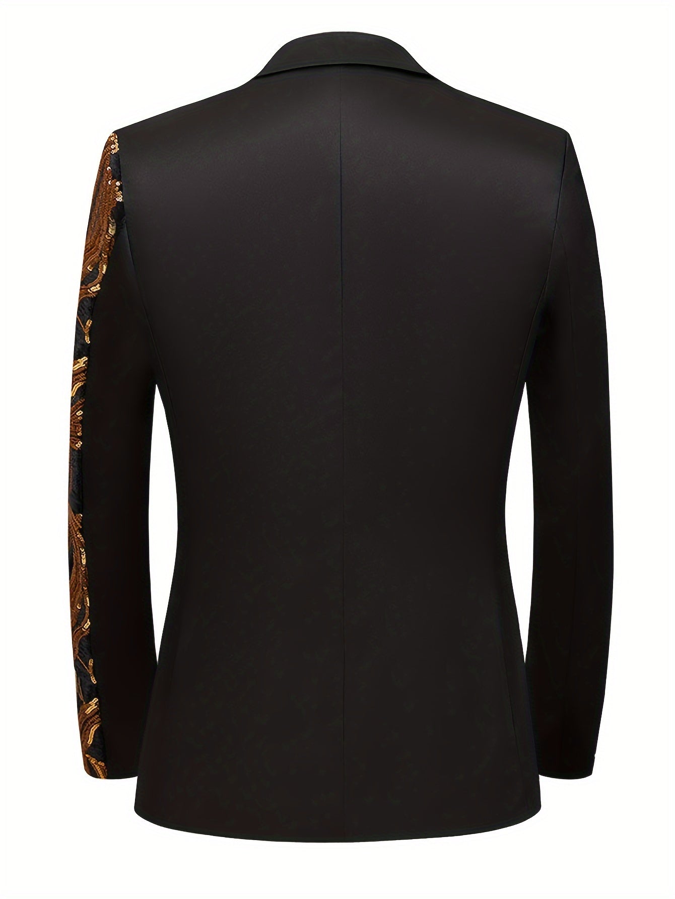 Shiny Sequins Blazer, Men's Semi-formal One Button Lapel Suit Jacket .