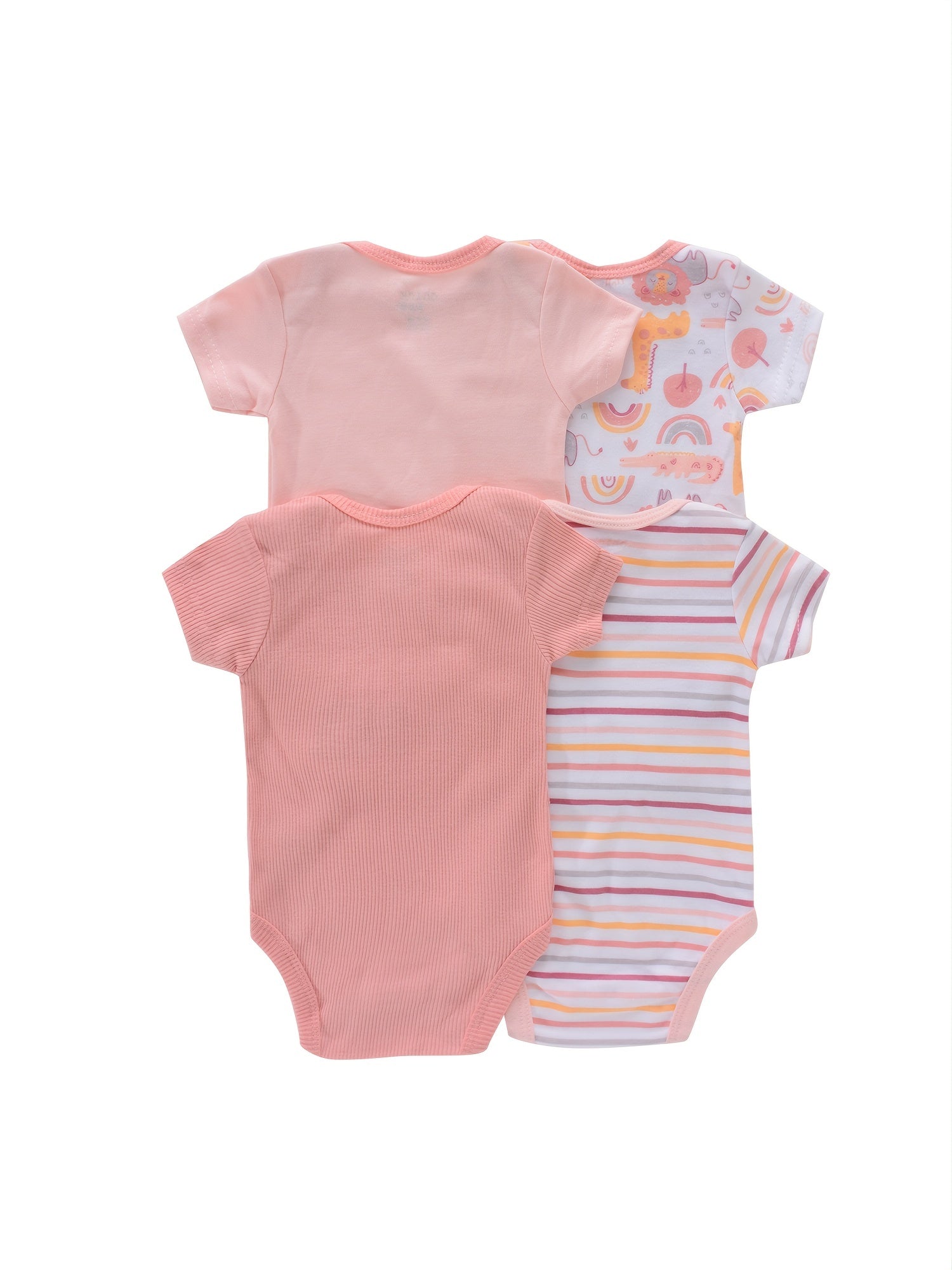 Newborn Baby Short Sleeve One-Piece Suit 4pcs Set .
