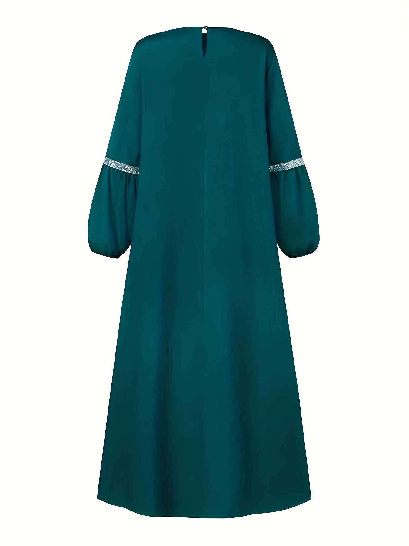 Crew Neck Lantern Sleeve Kaftan Dress, /MH