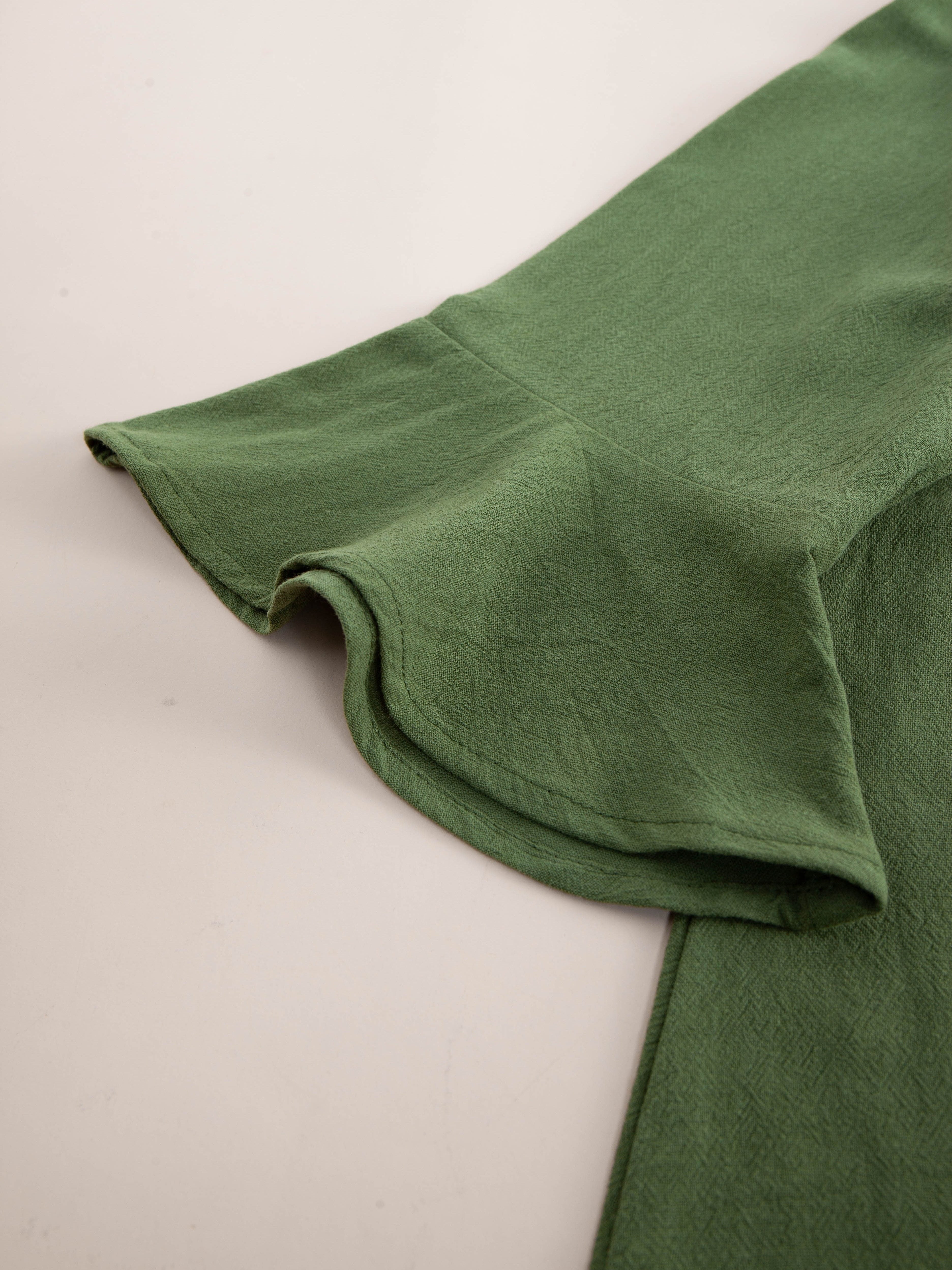 Embroidered V Neck Kaftan Dress, Elegant Half Sleeve .MH