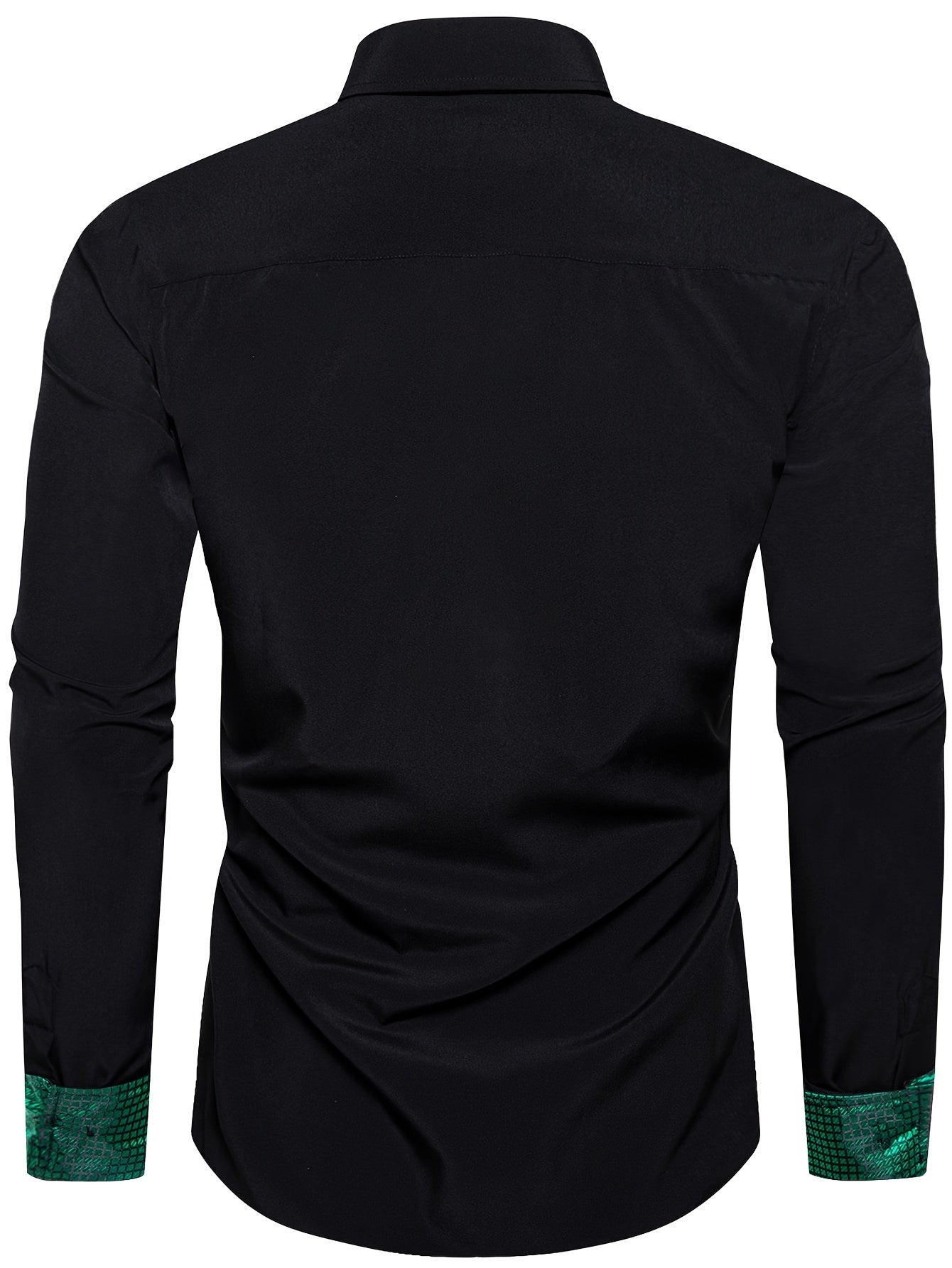 Men's Patchwork Lapel Collar Design Dress Shirts,