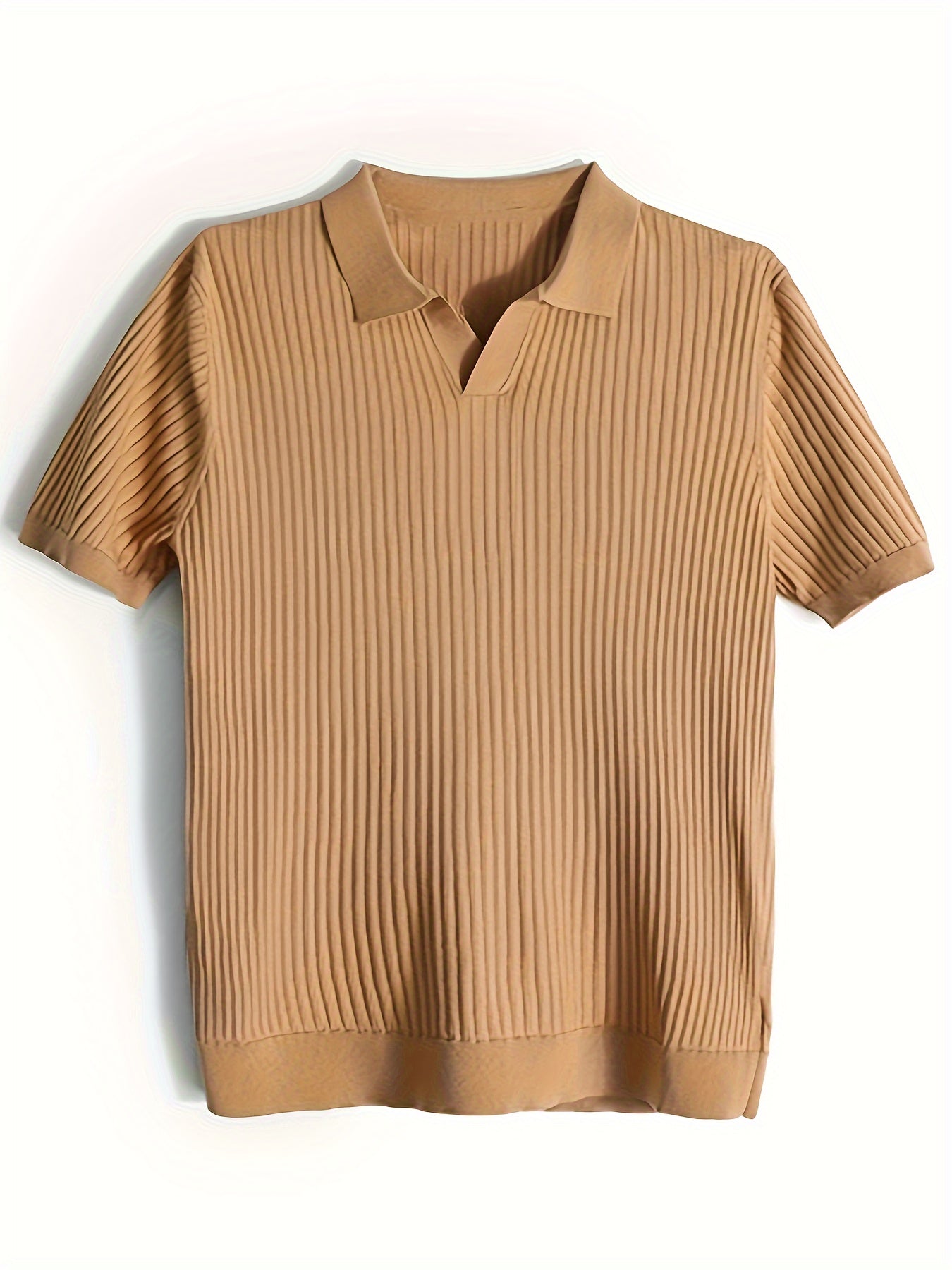 Men's Stripe Pattern Sweater, Casual Breathable Medium Stretch .