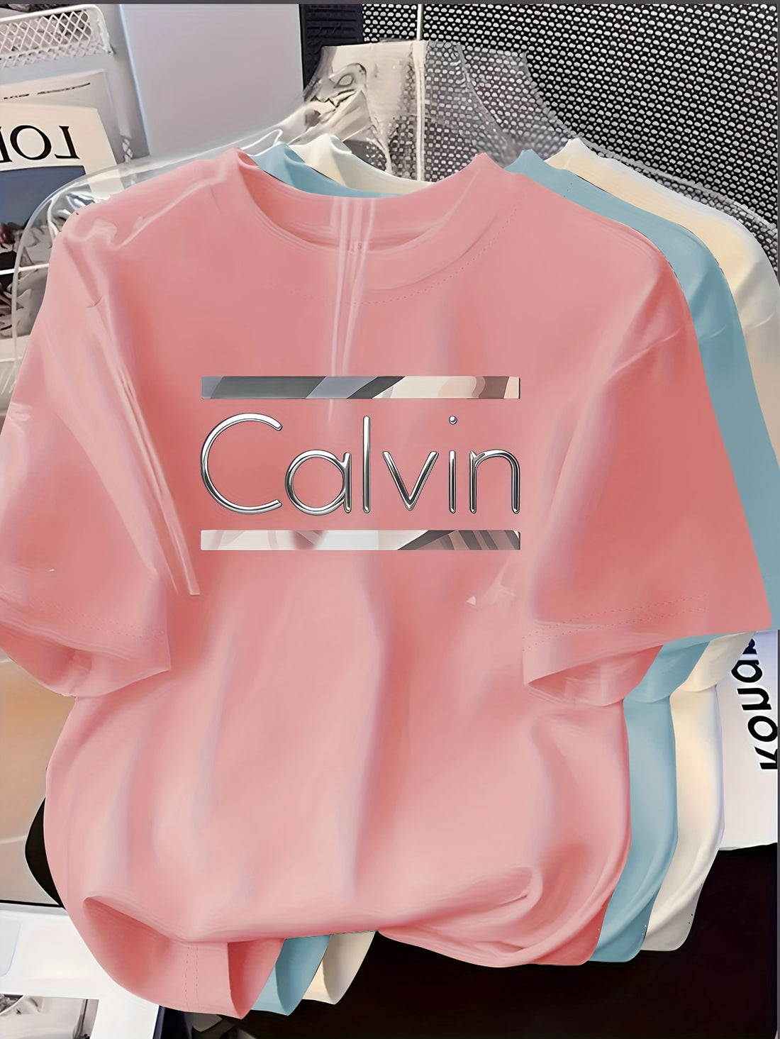 Women's Three-Piece Set Creative Letter Print Short-Sleeve T-Shirt, /MH