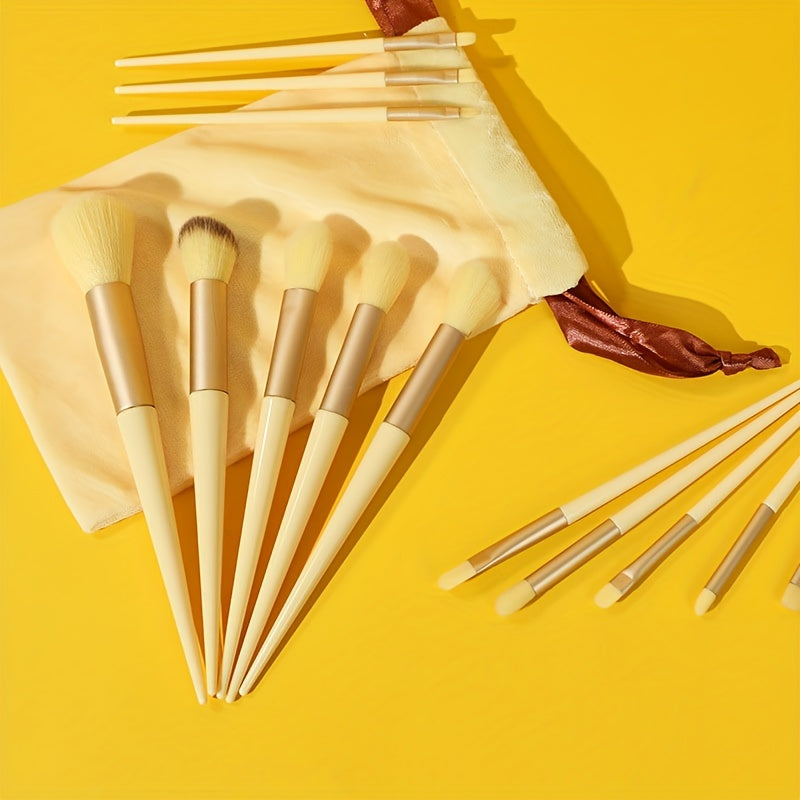 13 PCS Makeup Brushes Set Soft And Fine Artificial Fibers Eye Shadow Foundation Blush Powder Blending Beauty Make Up Tools With Bag Perfect Birthday Gift For Mother Women