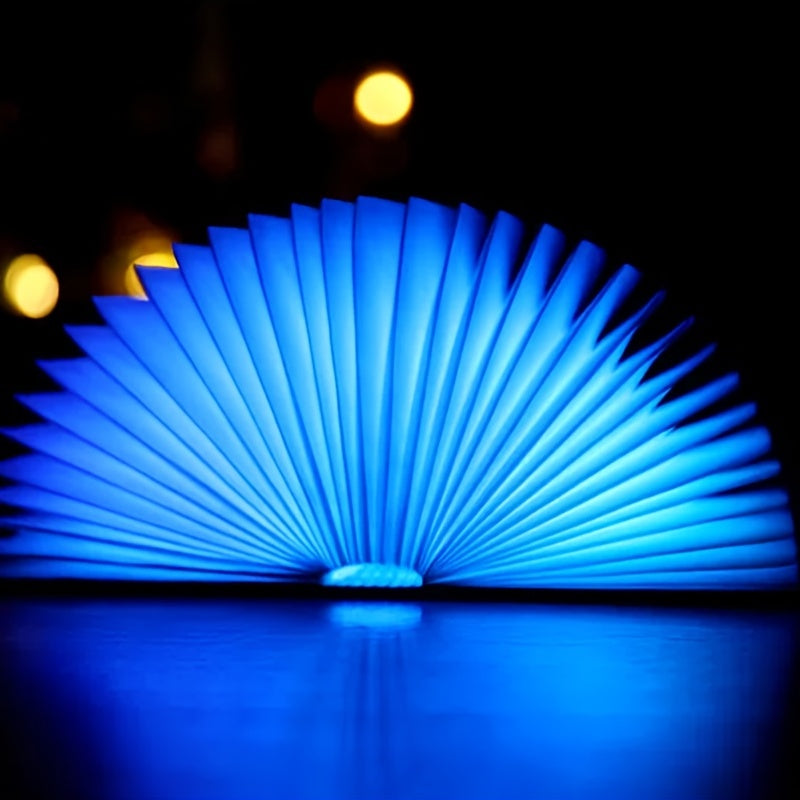 Five-color Wood Book Lamp Night Light Flip Book Lamp Bedroom Bedside Sleep .