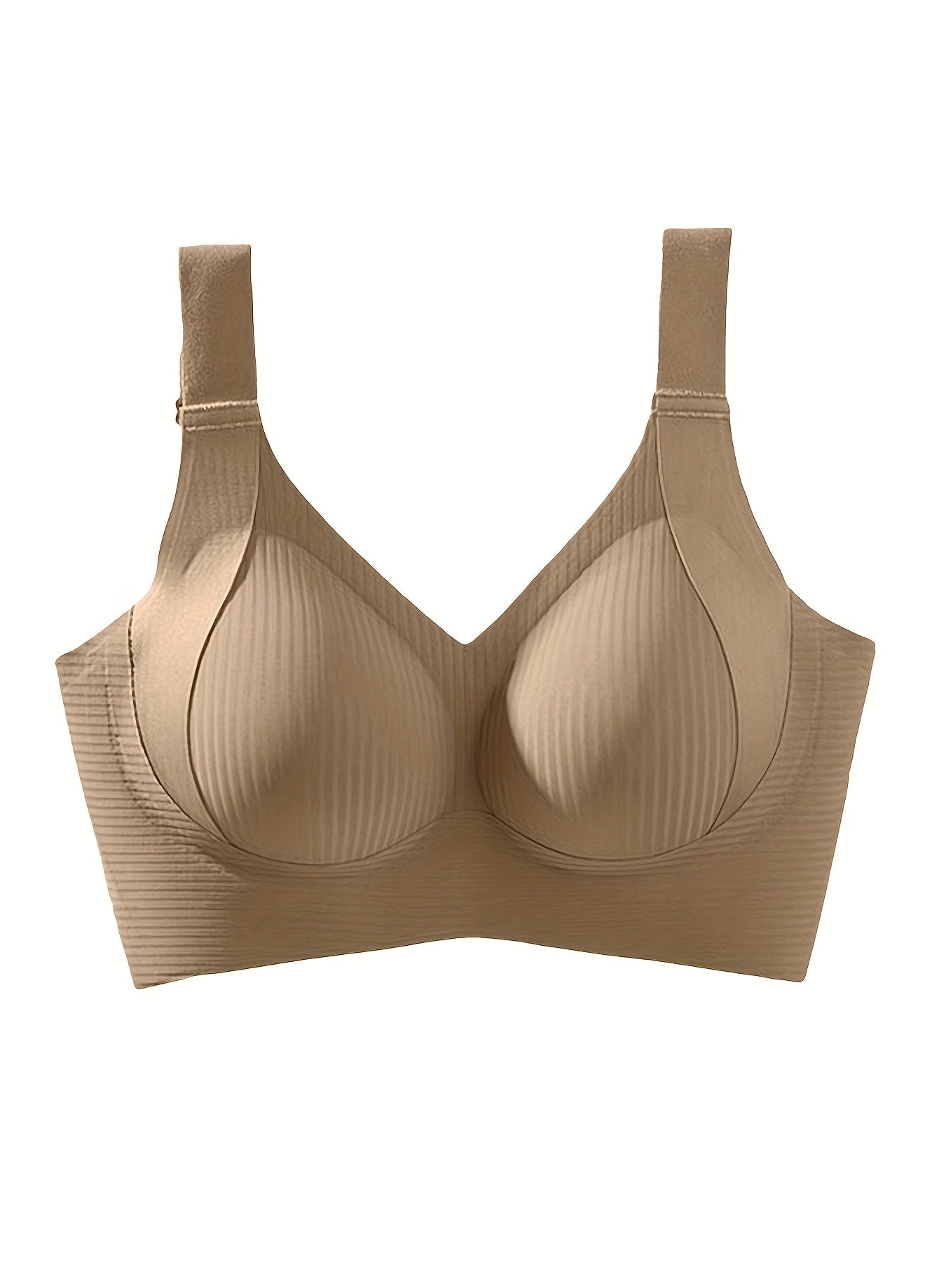 1pc Seamless Wireless Bra, Elegant Solid Color, Breathable & Comfort./MH