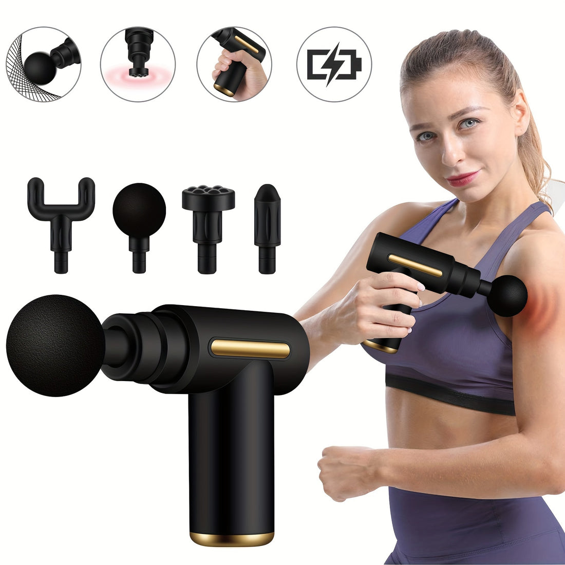 ProRelax Deep Tissue Muscle Massager Gun - Soothing Body, Back and Neck Relaxation with Compact Elegant Design, Perfect Holiday Gift for Athletes and Fitness Enthusiasts