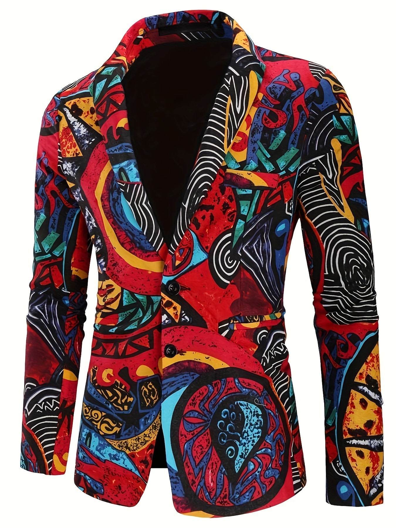 2pcs/set Suits, Men's Colorful Lapel Blazer & Pants,