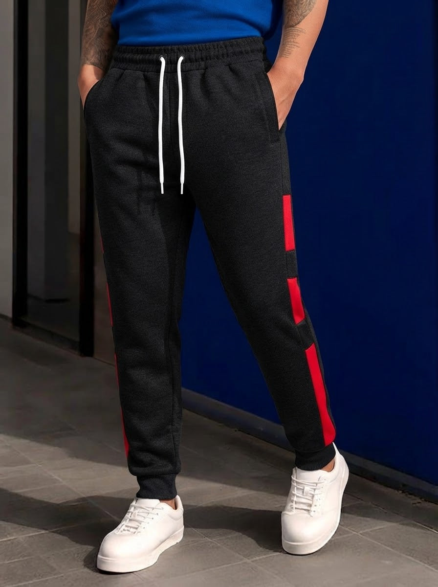 MH Men’s Urban Side-Stripe Joggers – Slim Fit Contrast Panel Sweatpants | 5 Colors | Sizes (S-XL)