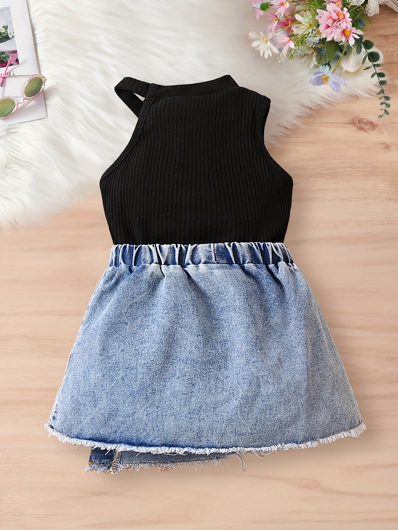 Baby Girls Baby Summer Outing Fashion Elegant Off Shoulder Style Slim Round Neck.