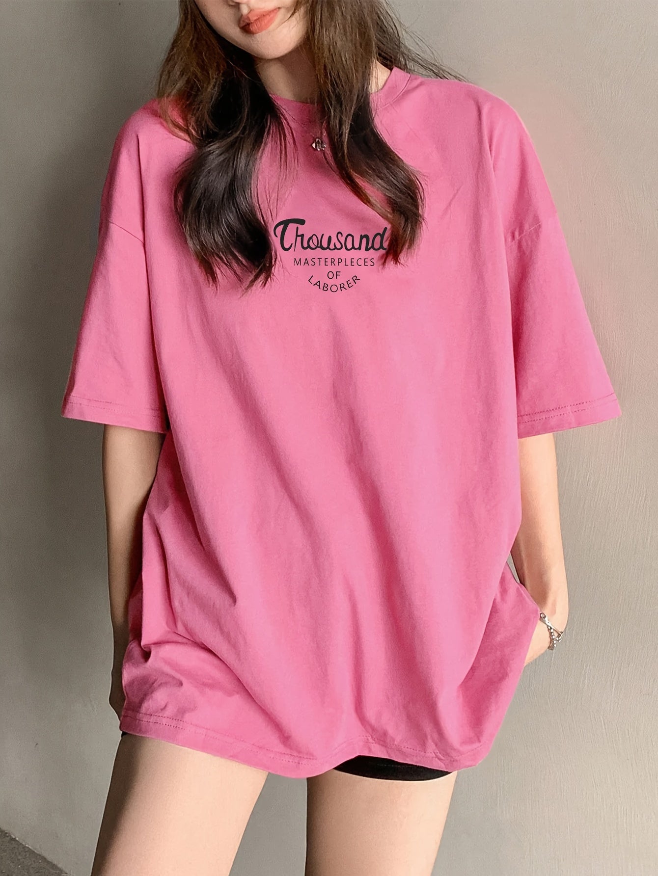 Women'S Pink "Thousand Masterpieces" Graphic T-Shirt .