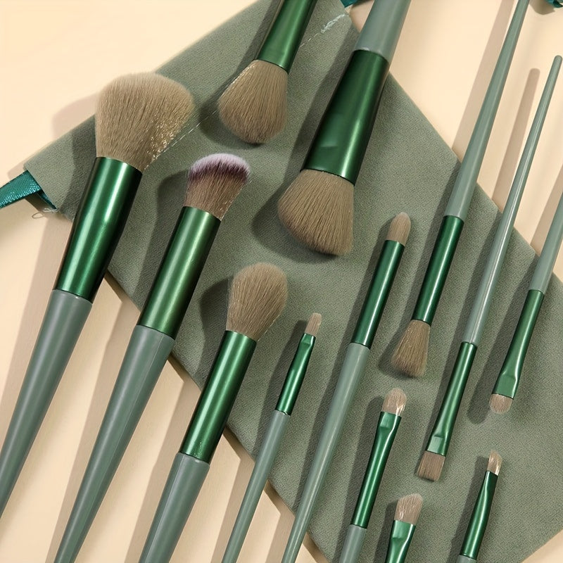 13 PCS Makeup Brushes Set Soft And Fine Artificial Fibers Eye Shadow Foundation Blush Powder Blending Beauty Make Up Tools With Bag Perfect Birthday Gift For Mother Women