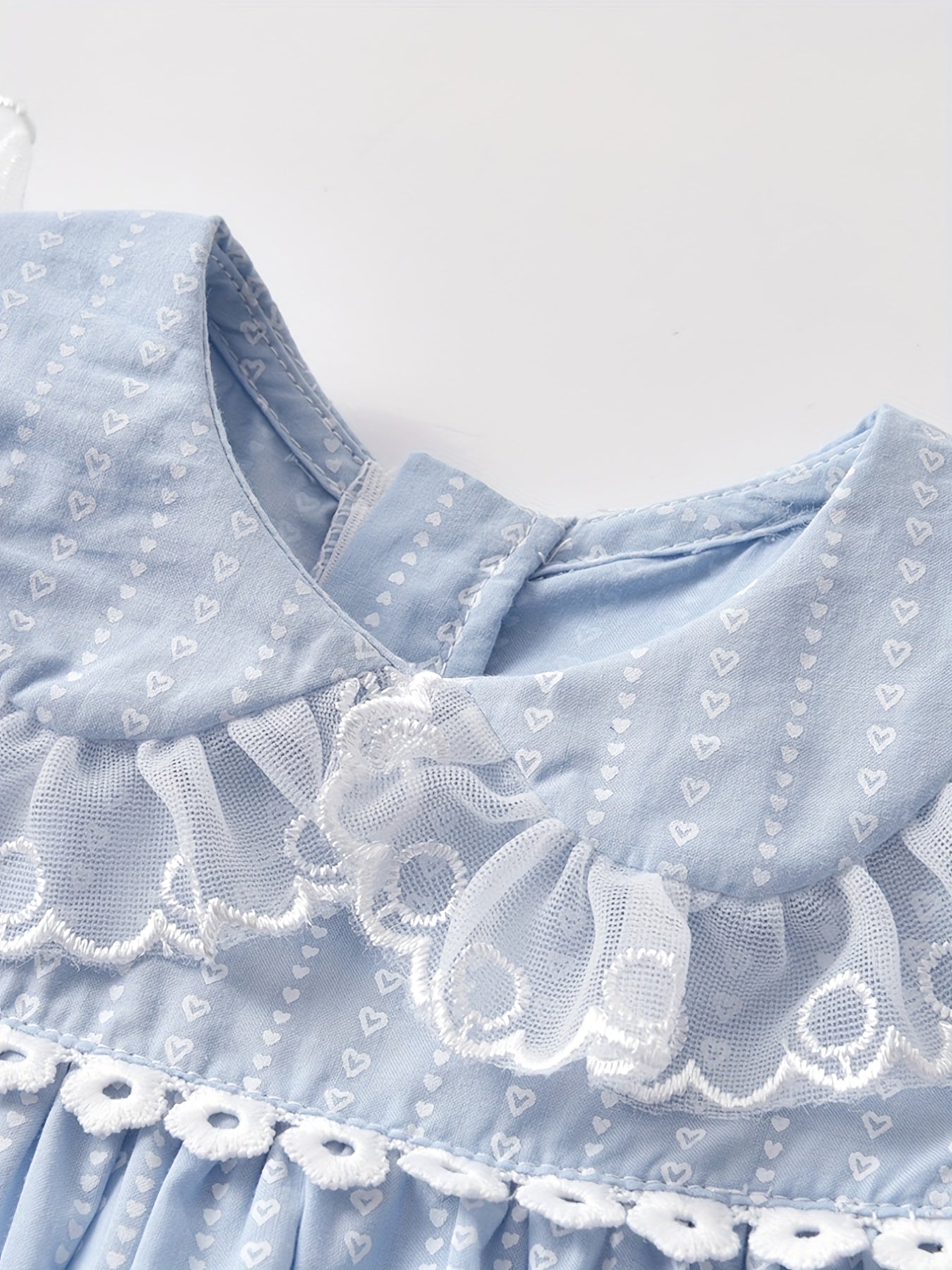Adorable Baby Girl Spring/Fall Outfit - Long Sleeve Lace Trim Puff Princess Dress Top & Pants Set
