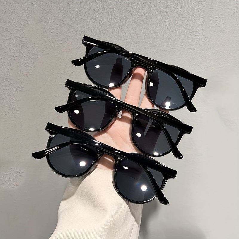 3pairs Oval Fashion Sunglasses For Women Men.